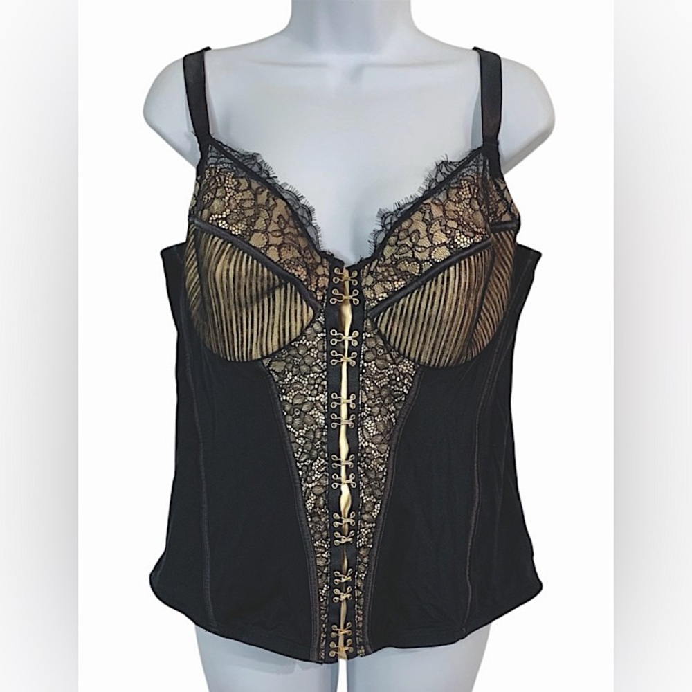 CACIQUE Black & Cream Bustier Corset
